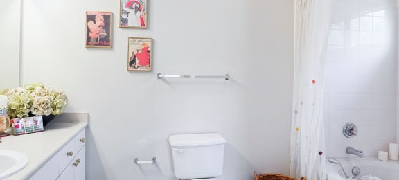 Bathroom toilet at Tivoli apartments in Dallas TX