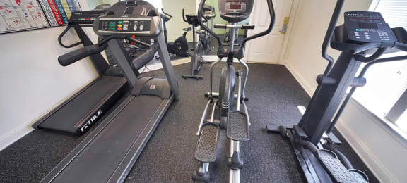 Fitness center elliptical at Broadwater Townhomes in Chester, VA
