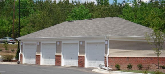 Private garages at Magnolia Point Apartments in Durham, NC