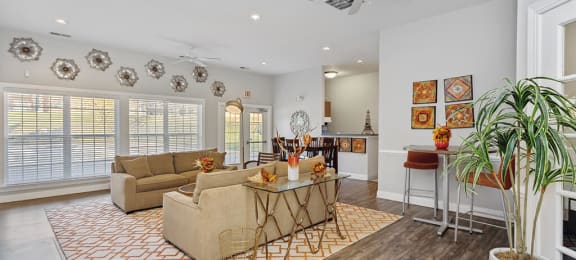 Model Living area at Weston Circle and Wicklow Square Apartments in Fredericksburg VA