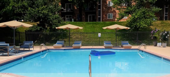 Swimming pool at Weston Circle and Wicklow Square Apartments in Fredericksburg VA
