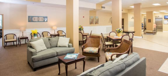 Episcopal Catholic Apartments in Winter Park, FL rec room with access to elevators