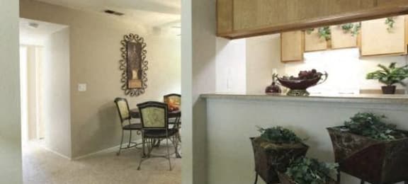 Kitchen and dining room view Tracy CA Apts for rent at Tracy Park Apts