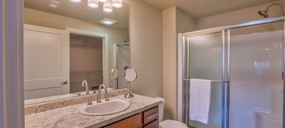 Luxury bathroom at Verndale Apartments in Lansing, MI 