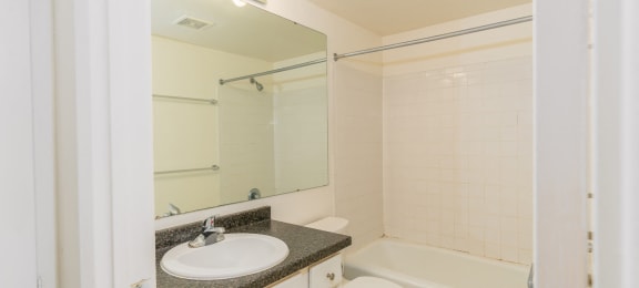 Spacious Bathroom in East Lansing Apartments near Michigan State University | Cedar Street