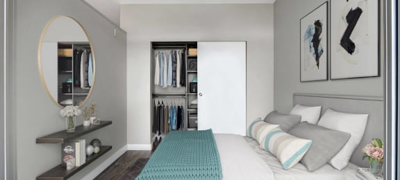 spacious master bedroom at Mural, Seattle, WA 98116