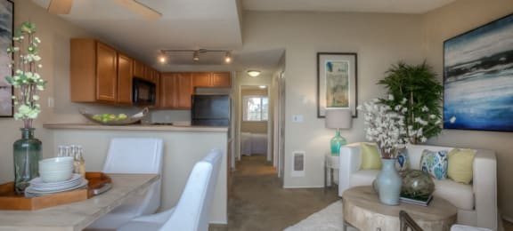 Kitchen And Living at Waterford Apartments, Everett