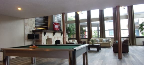 LaVita on Lovers Lane common area with pool table and lounge