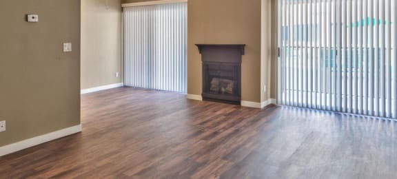 Living Room with Fireplace Apartments For Rent in Valley Village CA 91607 | Villa Fontaine