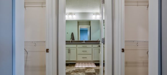 Bathroom and storage of Home For Rent in Holt Michigan | Aspen Lakes Estates