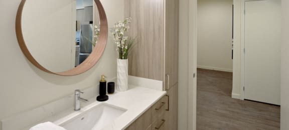 Triangle Redmond WA bathroom mirror