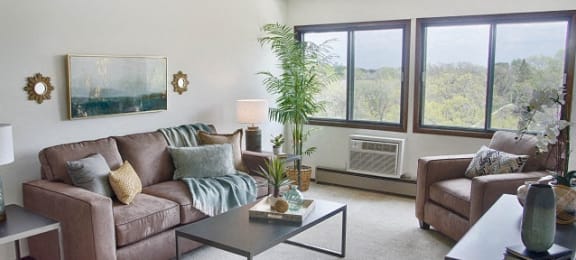 Living Room  at Cambridge Towers Apartments, Hopkins, Minnesota