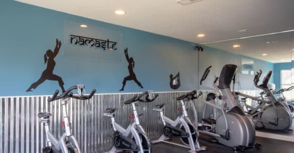 the gym at the apartments at diamond ridge in baltimore, md
