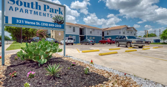 Welcoming Property Signage at South Park Apartments, San Antonio, 78221