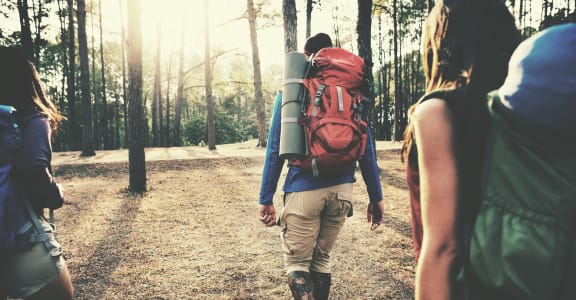 Man Hiking with Backpack