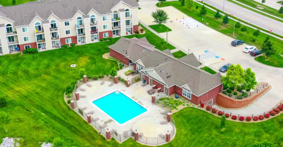 Aerial View at Lynbrook Apartment Homes and Townhomes, Elkhorn, NE