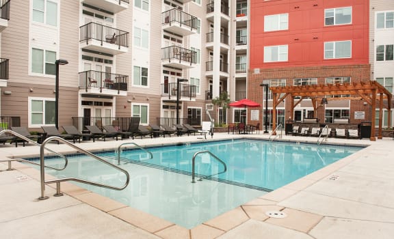 Pool View at Link Apartments® Brookstown, Winston Salem, NC