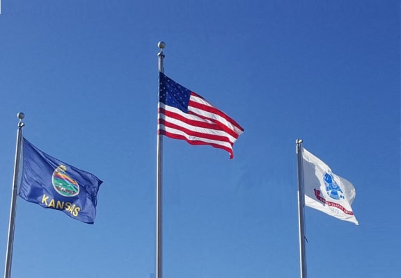 flags at Geary Estates Apartments, MRD Conventional, Grandview Plaza