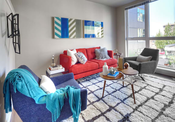 Luxurious Living Room at Astro Apartments, Seattle, Washington