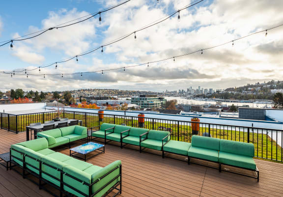 lounges on the roof top deck