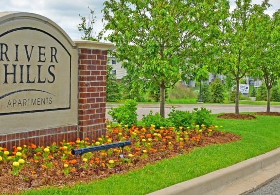 Entrance Sign at River Hills Apartments, Fond du Lac, WI
