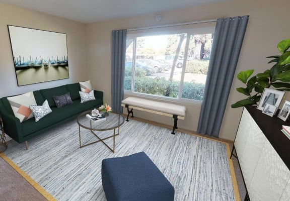 Carpeting in living room, at  Oceanwood Apartments, Lompoc California