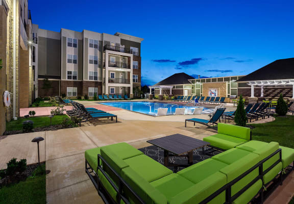 Entertainment Lounge By Pool at Mosaic at Levis Commons, Perrysburg, Ohio