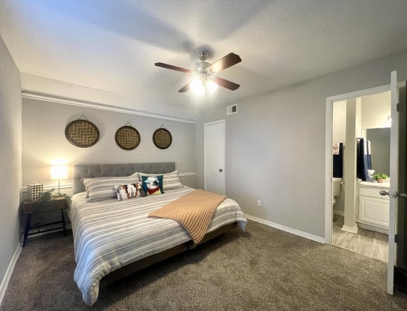 Model bedroom at 2151 Kirkwood, Texas, 77077