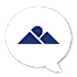 A speech bubble with a mountain icon inside it.