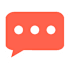 A red speech bubble icon with three white dots inside.