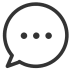 a white speech bubble with three dots in it