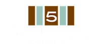 The image is a logo for 5 Central Apartments in Osseo.