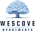 A logo for Wescove Apartments featuring a tree.