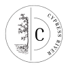 A logo with a tree and water in the middle and the letter C in the center.