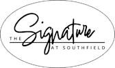 A logo with the text "Signature at Southfield" written in a cursive font.