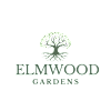 A logo for Elmwood Gardens featuring a tree with green leaves and roots.