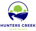 The image is a logo for Hunters Creek Apartments.