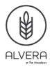 A logo with a wheat stalk in the center and the word "ALVERA" below it.