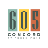The image shows the numbers 605 in different colors with the word CONCORD below it. at 605 Concord at Fresh Pond Apartments, Cambridge, MA, 02138