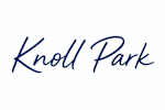 A blue font reading "Knoll Park" on a white background.