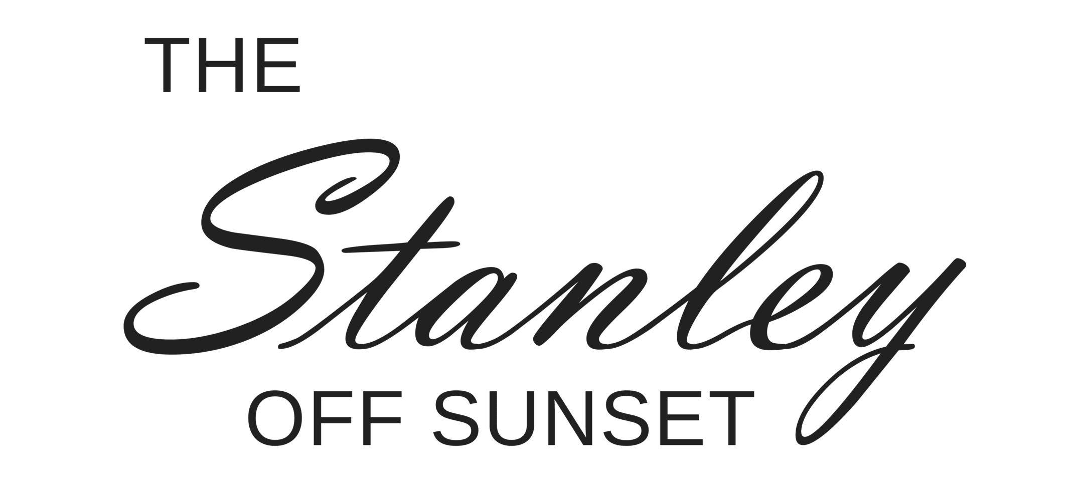 The image displays the text "The Stanley Off Sunset" in a stylized font.