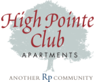 a graphic of a tree with the words high point club apartments and another rp