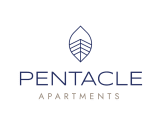 a logo for pentacle apartments on a green background