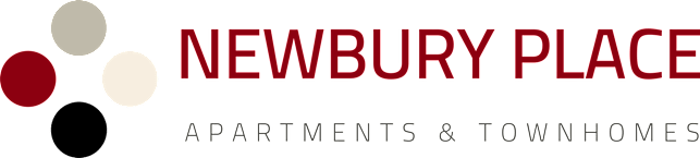 A logo for Newbury Place apartments and townhomes.