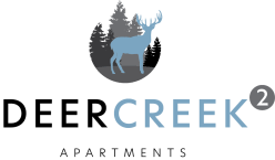 the logo apartments with the words 2 apartments with a deer