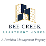 Bee Creek Apartment Homes logo with buildings.