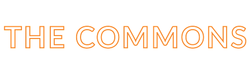 The image displays the words "THE COMMONS" in orange text.