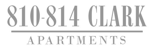 The image displays the text "810-814 Clark Apartments" in a large, bold font.