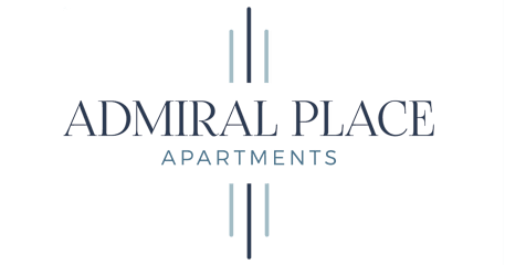 The image is a logo for Admiral Place Apartments.