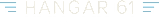 A black sign with white text that reads "HANGAR 61 @ PENA STATION".